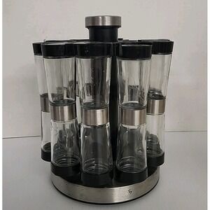 Orii Hourglass Kitchen Spice Rack‎ With 20 Labeled Empty Jars